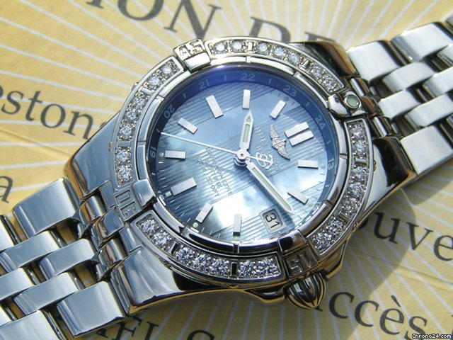 Breitling Starliner MOP mit Brillantl��nette blaues ZB blue d