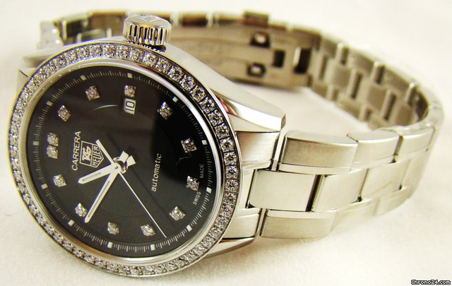TAG Heuer CARRERA LADIES AUTOMATIC DIAMOND BLACK WATCH