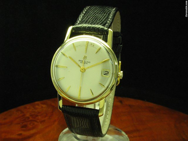 Breitling Geneve 18kt 750 Gold Automatic Kaliber 4002 Herrenuhr