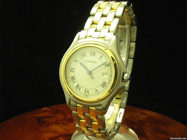 Cartier Cougar Damenuhr 18kt Gold/ Edelstahl Mit Datum