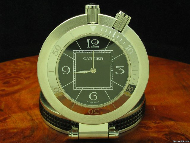 Cartier Pasha Edelstahl Reisewecker Inkl. Box+papiere