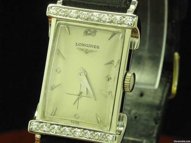 replica Longines Herrenuhr 14kt Gold Rectangular Mit Diamanten WATCHES 1 