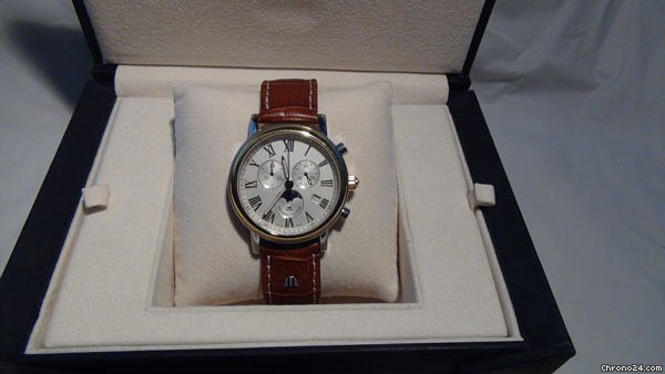 Maurice Lacroix Chrono / Moon Phase / Gold Bezel