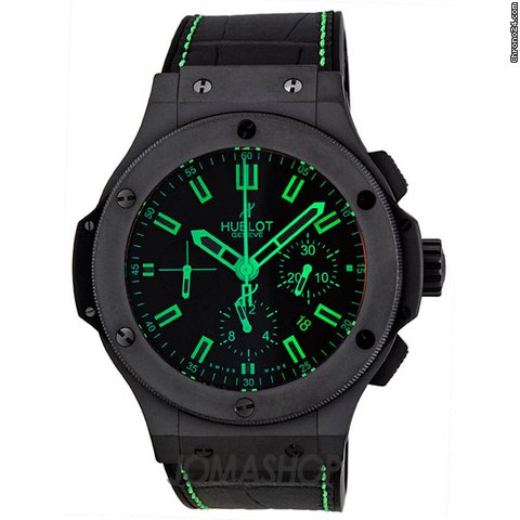 Hublot All Black and Green Carat Mens Watch 301CI1190GRABG11