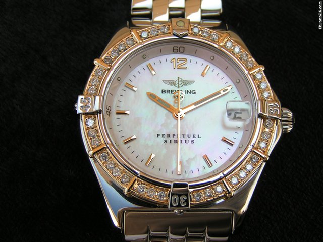 replica Breitling Sirius Perpetuel MOP mit Diamant Goldl��nette WATCHES 1 