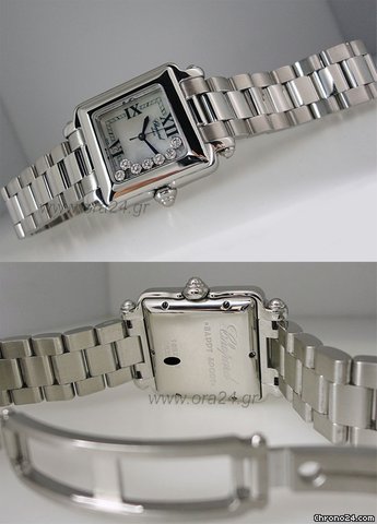 replica Chopard Happy Sport Square Classic MOP Dial 7 Floating Diamonds WATCHES 1 