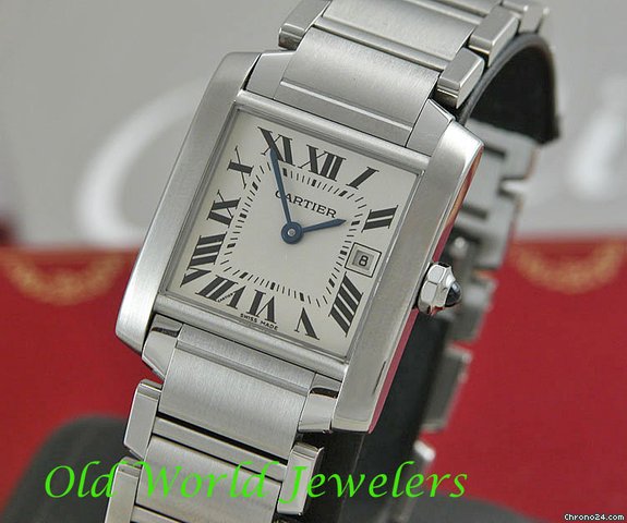 Cartier STAINLESS STEEL MID SIZE TANK FRANCAISE