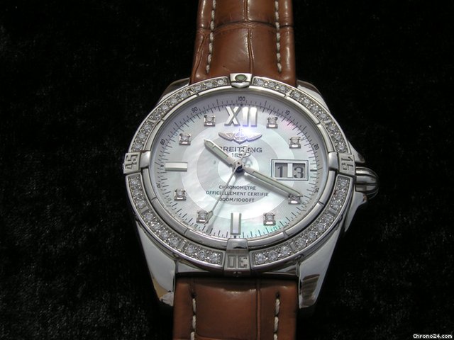 replica Breitling Cockpit Stahl/Leder Perlmutt Zifferblatt MOP WATCHES 1 