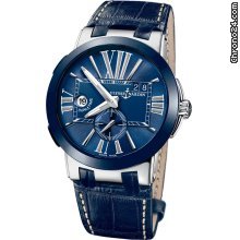 Ulysse Nardin Executive Dual Time Automatic Blue Dial Mens Watch 243-00-43