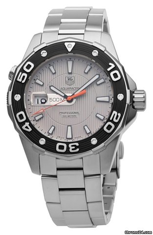 TAG Heuer Aquaracer Silver Dial Stainless Steel Mens Watch WAJ1111.BA0870