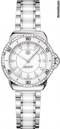 TAG Heuer Formula 1 White Diamond Dial Steel and Ceramic Ladies Watch WAH1313.BA0868