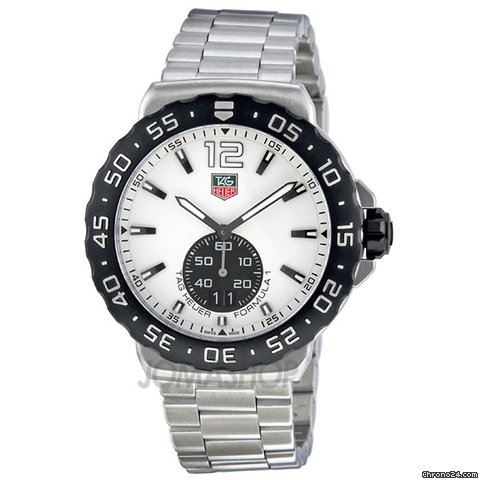 TAG Heuer Formula 1 Grande Date White Dial Stainless Steel Mens Watch WAU1111.BA0858