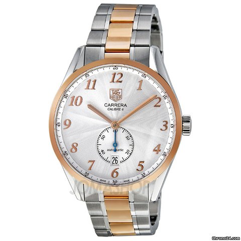 TAG Heuer Carrera Heritage Silver Dial Automatic Steel and 18kt Rose Gold Mens Watch WAS2151.BD0734