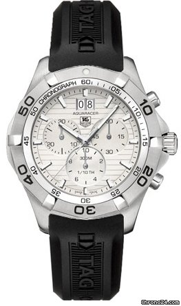TAG Heuer Aquaracer Silver Guilloche Dial Chronograph Mens Watch CAF101F.FT8011