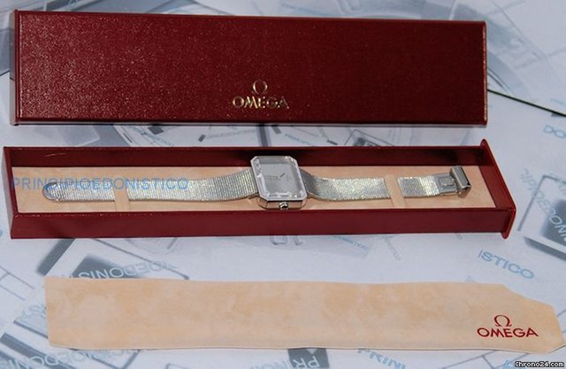 Omega De Ville 1971 Rettangolare Pl. Oro Bianco Nuovo