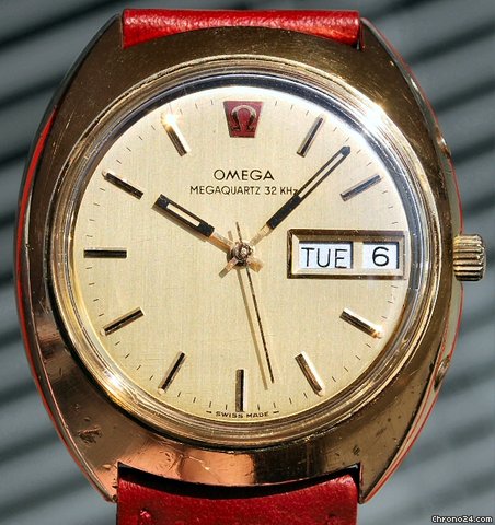 Omega Megaquartz 32 Khz Placcato Oro 20 Microns Raro