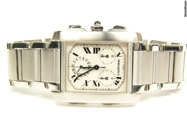 Cartier Tank Francaise Chronoflex stainless steel Mod 2303