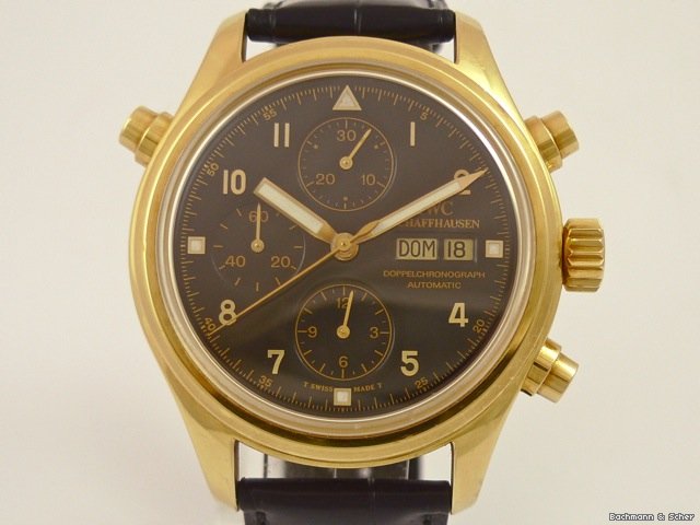 replica IWC Flieger-Doppelchronograph, Ref. 3711, 18k Yellow Gold WATCHES 1