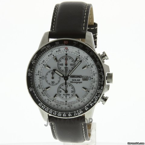 Seiko Flight Chronograph Solar Quartz Mens Watch SSC013P1