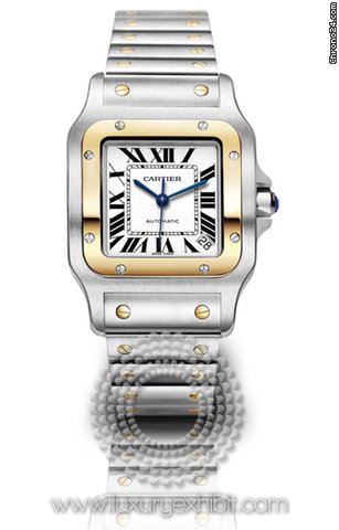 Cartier Santos 18kt Yellow Gold And Stainless Steel Mens Watch W20099C4
