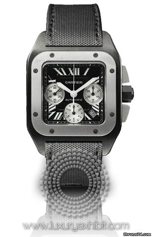Cartier Santos 100 Titanium Satined Coated with ADLC Mens Watch W2020005