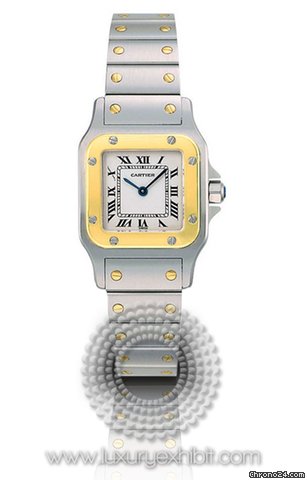 Cartier Santos 18kt Yellow Gold and Stainless Steel Ladies Watch W20012C4