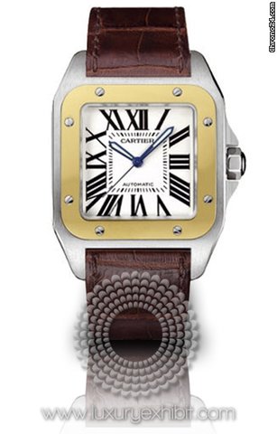 Cartier Santos 18kt Yellow Gold And Stainless Steel Mens Watch W20072X7