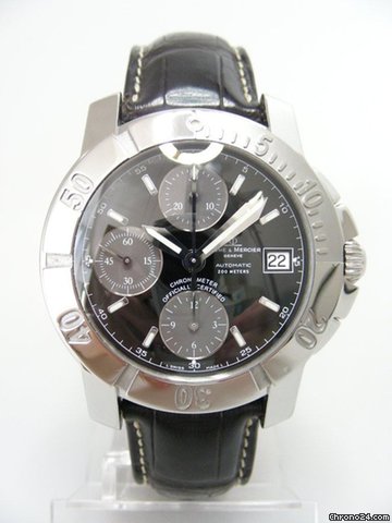 Baume & Mercier Capeland S chronographe steel/acier cadran noir black dial