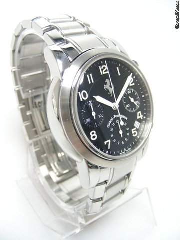replica Girard Perregaux Chronographe "Ferrari" full steel/complet acier cadran noir black dial WATCHES 1 