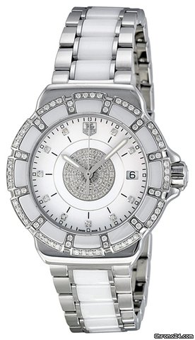 TAG Heuer F1 White Dial Steel and Ceramic Ladies Watch WAH121D.BA0861