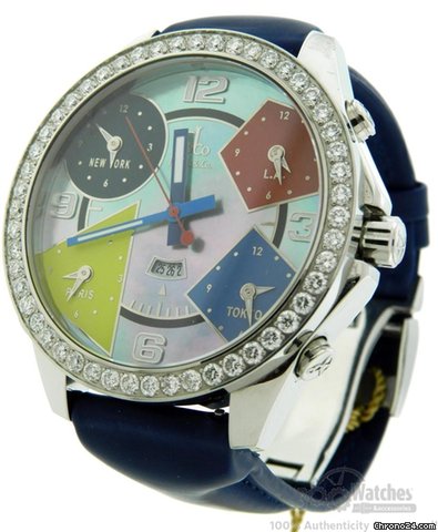 Jacob & Co. Men's  Five Time Zones JC8 Blue Mother of Pearl Diamond Watch
