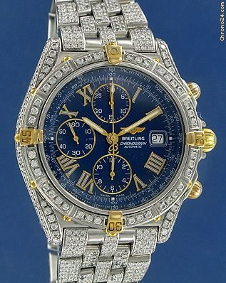 Breitling Crosswind Gold/Steel/Diamonds Custom made