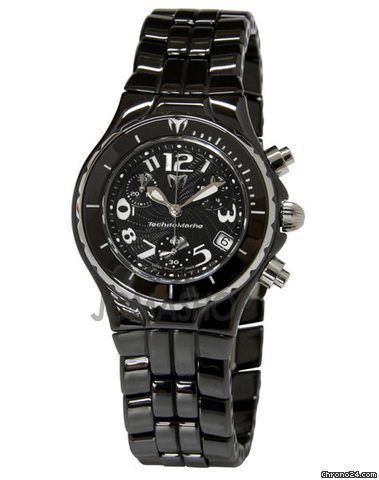 Technomarine Ceramic Mini Chrono Black Ladies Watch TLCCB02C