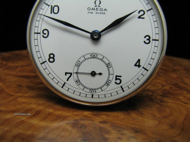 replica Omega Edelstahl Open Face Taschenuhr / Orig. Blatt WATCHES 1 