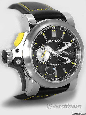 replica Graham Chronofighter R.A.C Trigger "Black Rush" - Chronograph - 46mm Stainless Steel - Brand New WATCHES 1