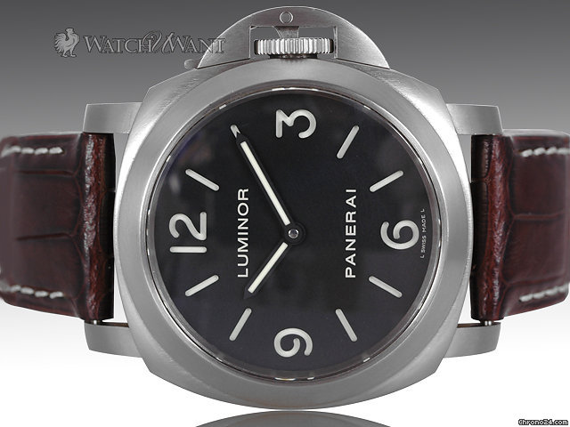 Panerai PAM 176 Luminor Base 44mm Titanium - Black Sandwich Dial