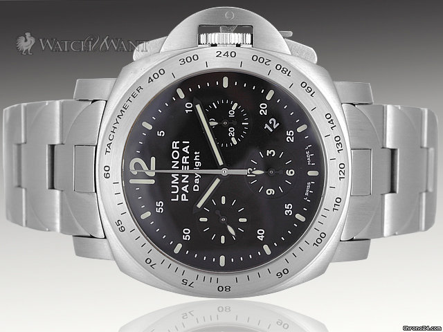 Panerai PAM 236 - Luminor Daylight Chronograph - 44mm Stainless Steel & Stainless Steel Bracelet - Boxes/Papers 100% Complete & As-New