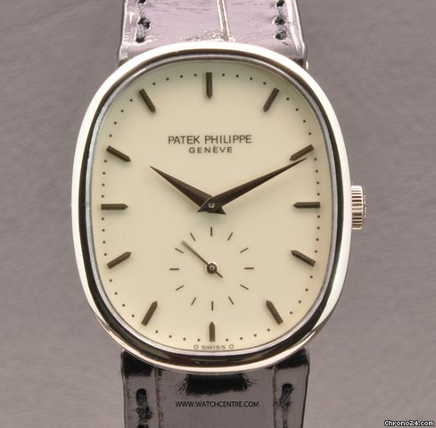Patek Philippe 18k W/G Ivory Enamel Dial Ellipse B&P 3948