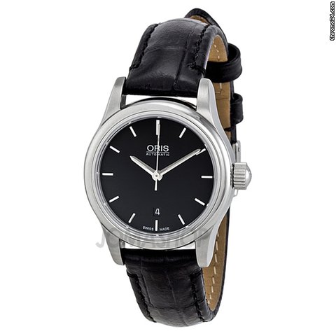 Oris Classic Date Automatic Black Dial Stainless Steel Ladies Watch 561-7650-4054LS