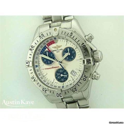 Breitling Transocean steel quartz chronograph on bracelet