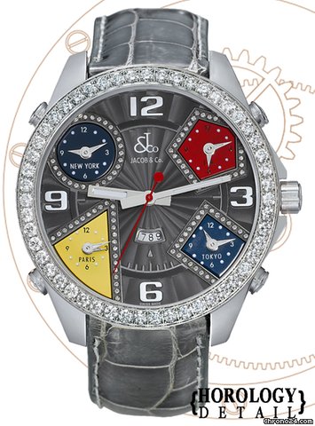 Jacob & Co. Five Time Zone Diamond Accent 47mm - JC58DA