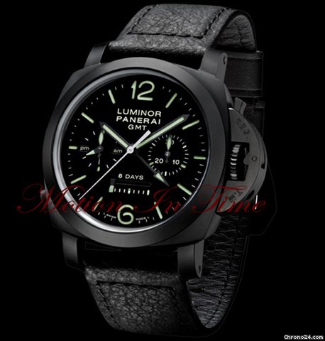 Panerai "The Black Night" PAM 317 Luminor 1950 Chrono Monopulsante 8 Days GMT