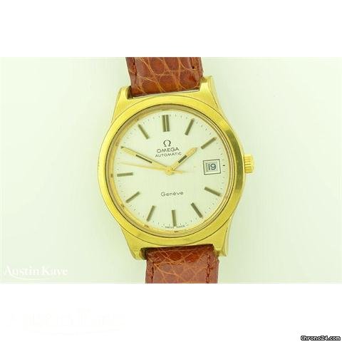Omega Geneve gold plated automatic on strap