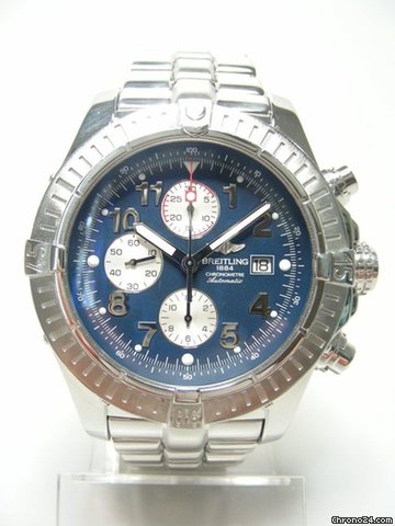 Breitling Super Avenger chronographe XL 48mm full steel/complet acier cadran bleu dial