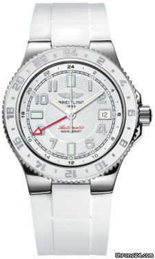 Breitling Superocean GMT Stainless Steel and White Rubber