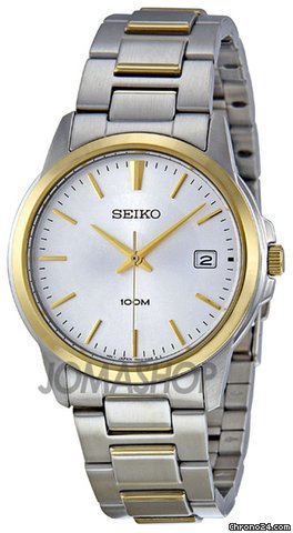 Seiko Silver Dial Two Tone Stainless Steel Mens Watch SGEF54
