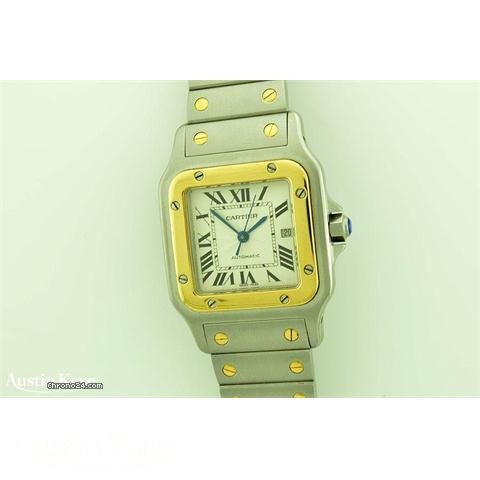 Cartier Santos Bi-metal automatic on bracelet