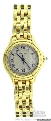 Cartier Cougar Round Panthere 18K Gold Date Watch