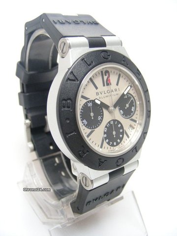 replica Bulgari Diagono chronographe aluminium on rubber/aluminium sur caoutchouc cadran silver dial WATCHES 1 
