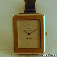 Omega de ville vintage rectang bicolor RARE- NOS